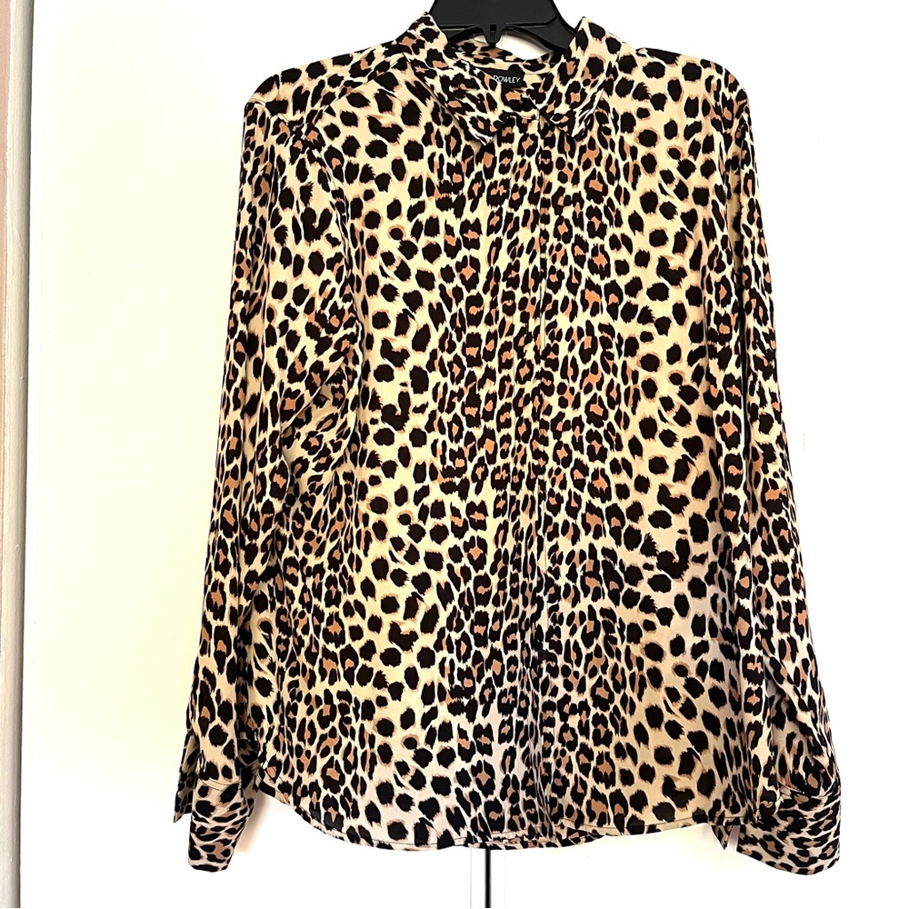 Cynthia Rowley Leopard Print Button Down Shirt